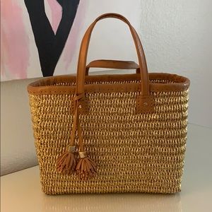 Kate Spade Metallic Straw tote